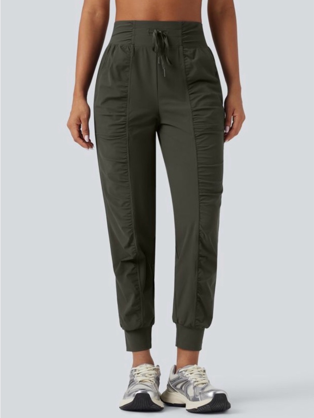HALARA High Waisted Drawstring Ruched Tapered Quick Dry InstantCool